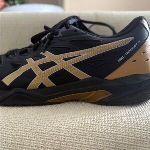 Asics Gel-Rocket Black and Gold Sneakers